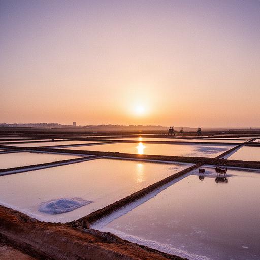 Salinas de Cádiz al atardecer preparadas para una producción documental